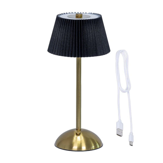 Pleated Touch LED Table Lamp |Elegant & Modern Lighting | Black