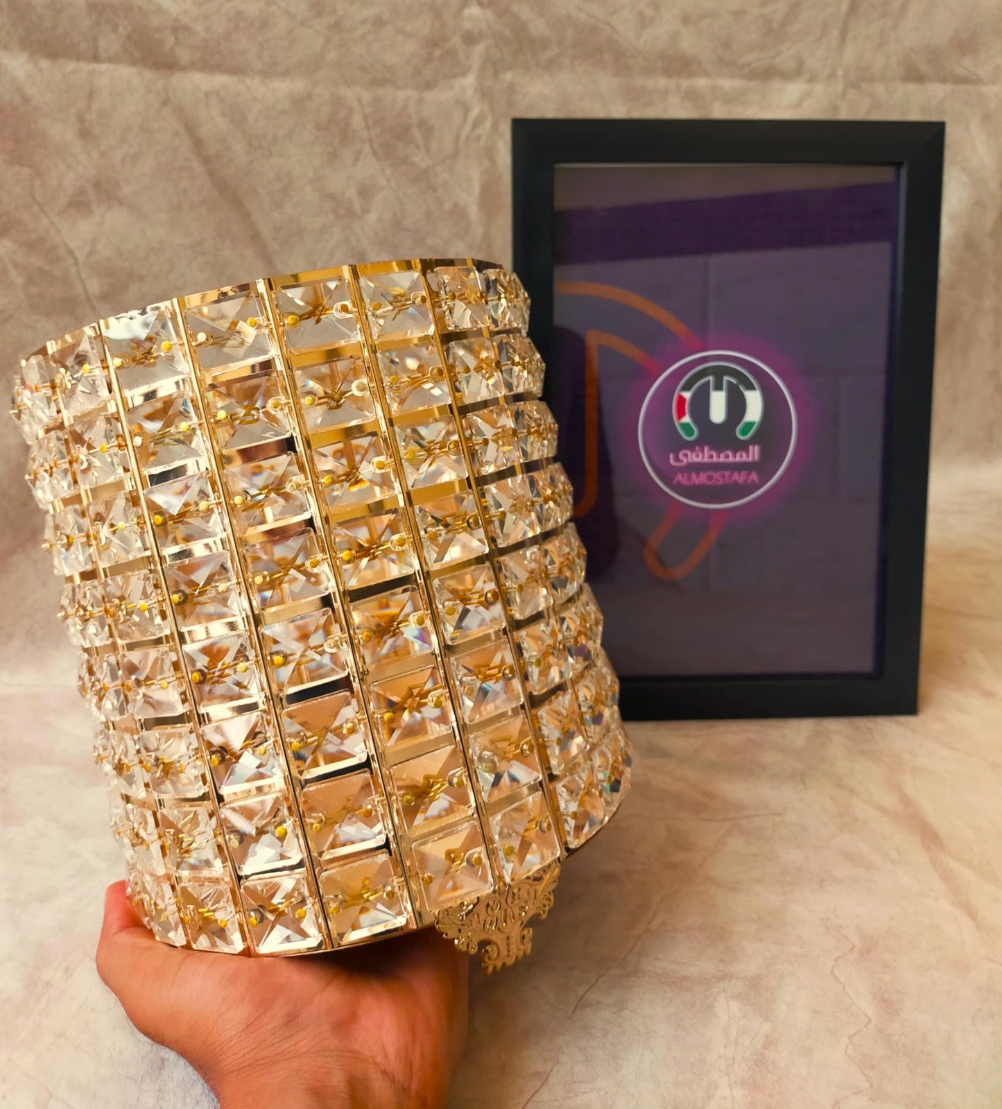 Crystal Tissue Box & Trash Bin | 2 PC Set