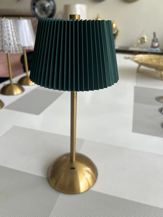 Pleated Touch LED Table Lamp |Elegant & Modern Lighting | Green
