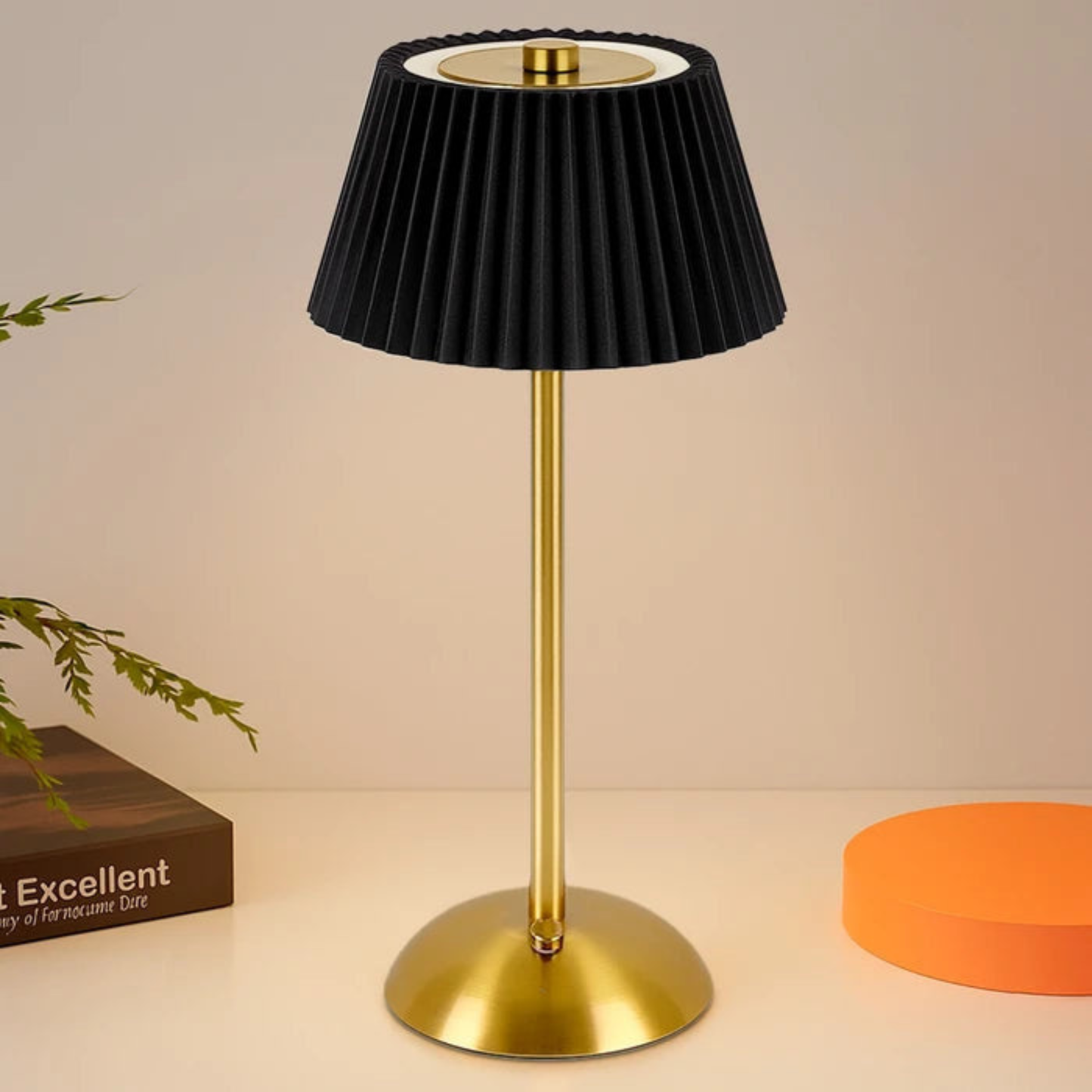 Pleated Touch LED Table Lamp |Elegant & Modern Lighting | Black